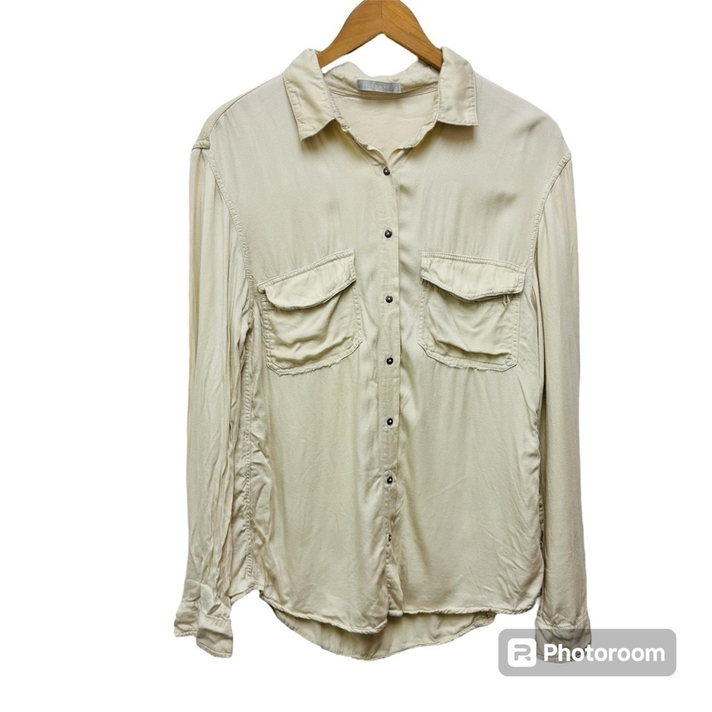 Indah Emma Opal Solid Long Sleeve Button Front Sh… - image 2